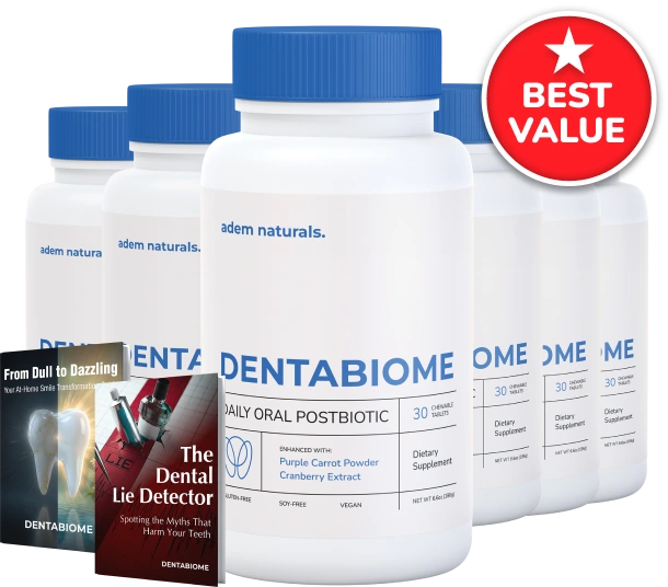 DentaBiome 6 bottle package with 2 free bonus guides